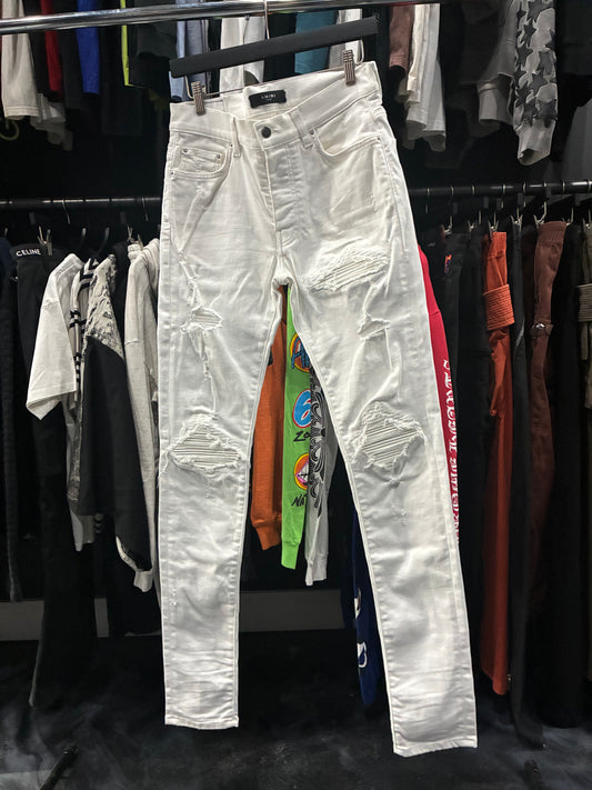 Amiri White/White Leather Patch MX1 Jean (36)