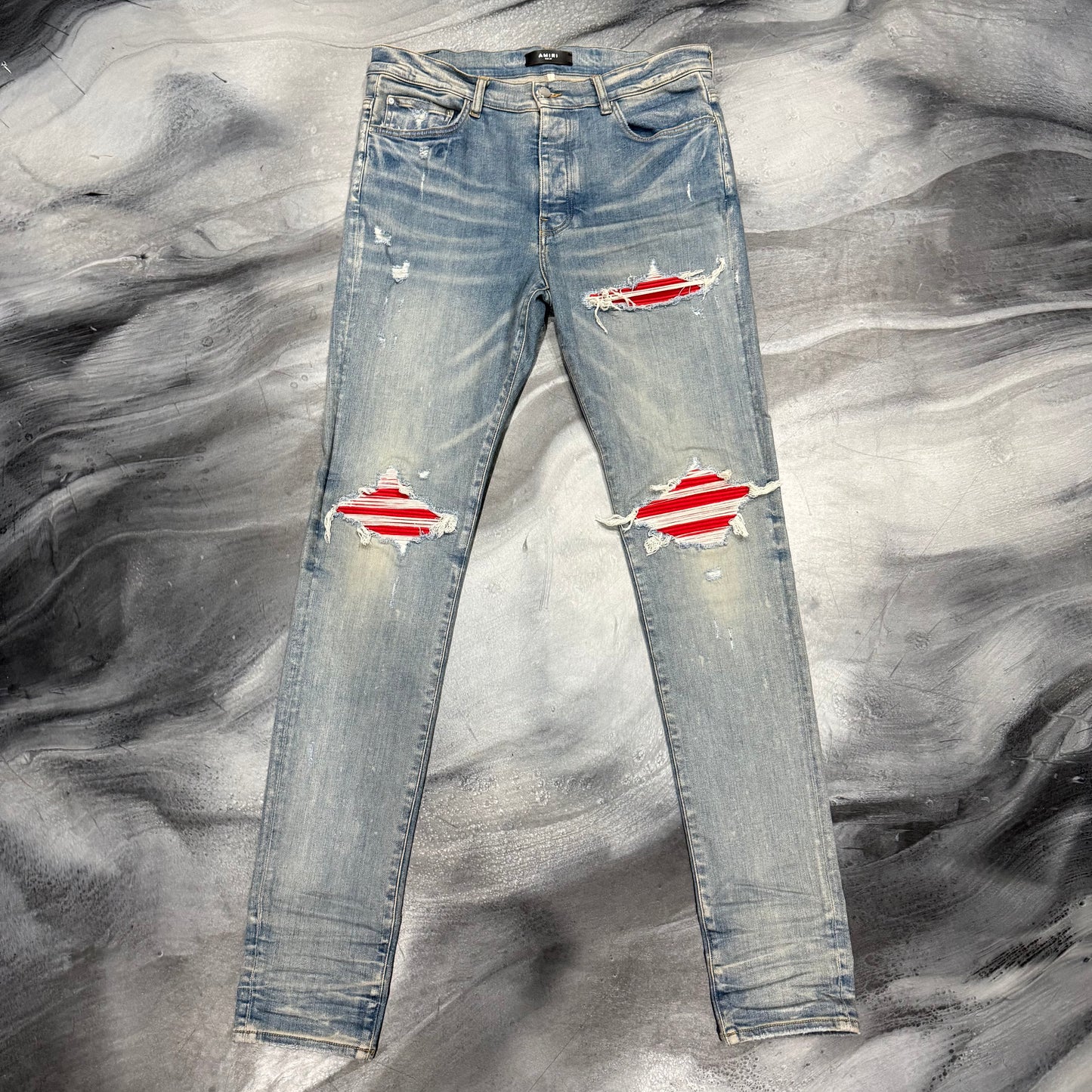 Amiri Indigo/Red Patch MX1 Jean