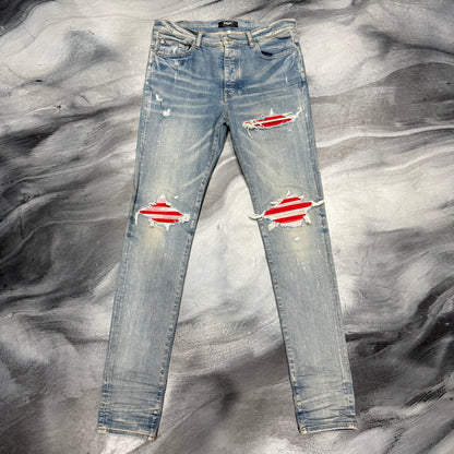 Amiri Indigo/Red Patch MX1 Jean