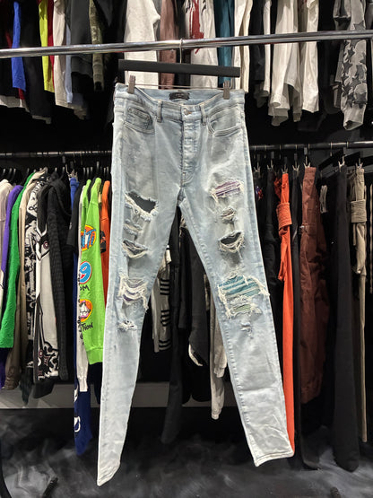 Amiri Light Blue Rainbow Patch Thrasher Jean (34)