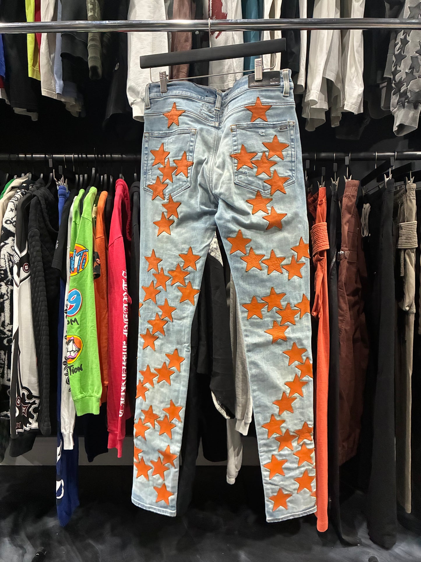 Amiri Light Blue Chemist Orange Stars Jean (31)