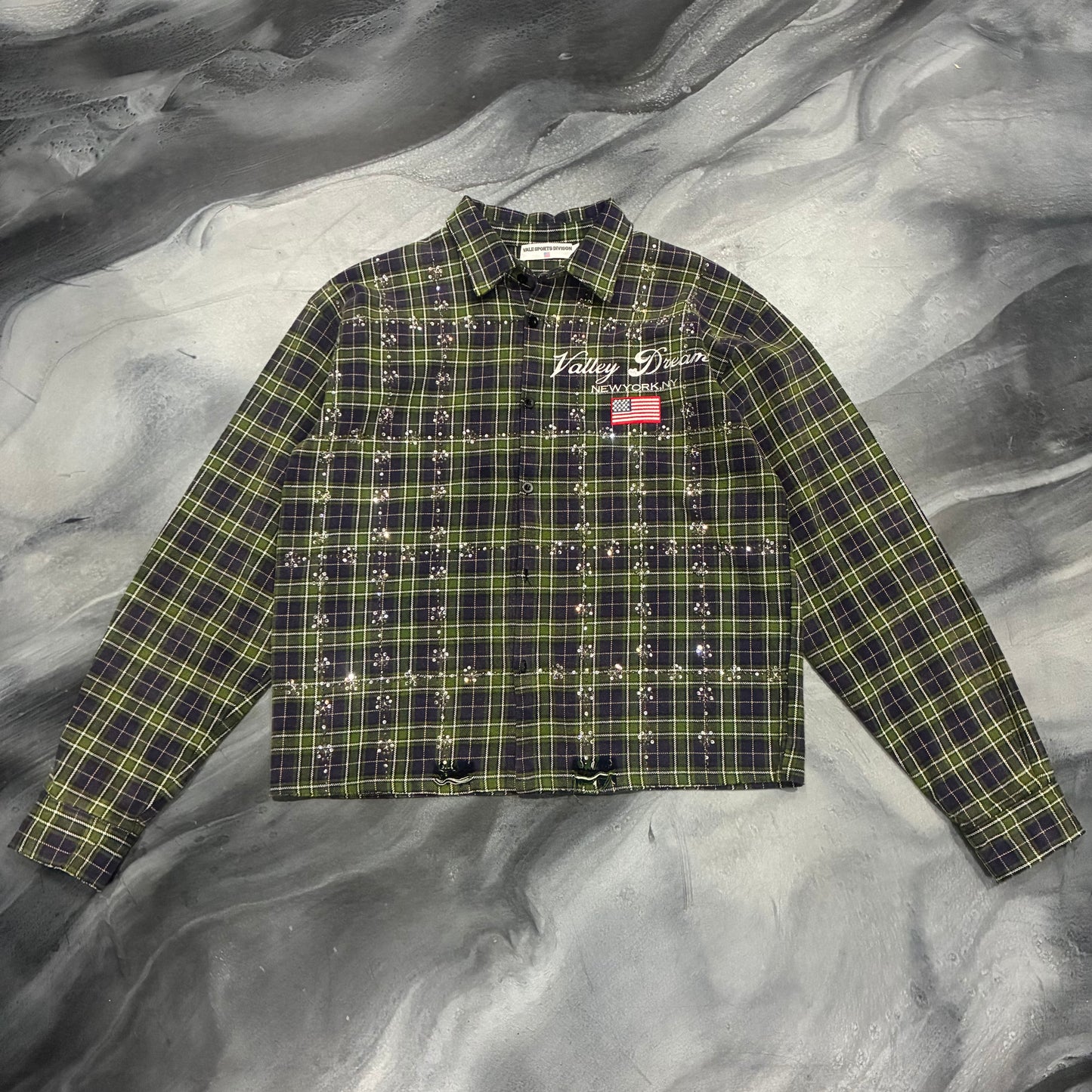 Vale Green/Purple Bling Flannel Shirt (L)