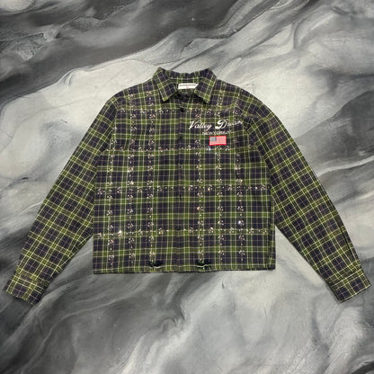 Vale Green/Purple Bling Flannel Shirt (L)
