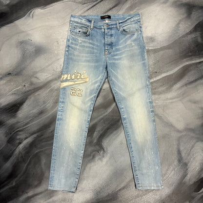 Amiri Light Blue/Antique Logo Jean (33) *Altered*