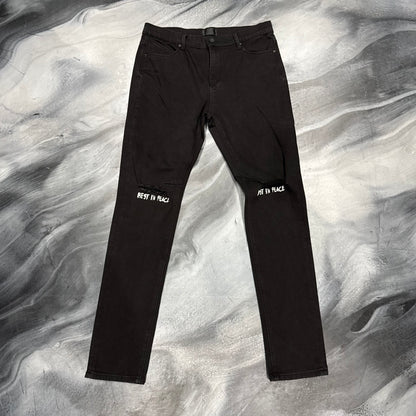 RTA Black RIP Knee Slit Jean (32)