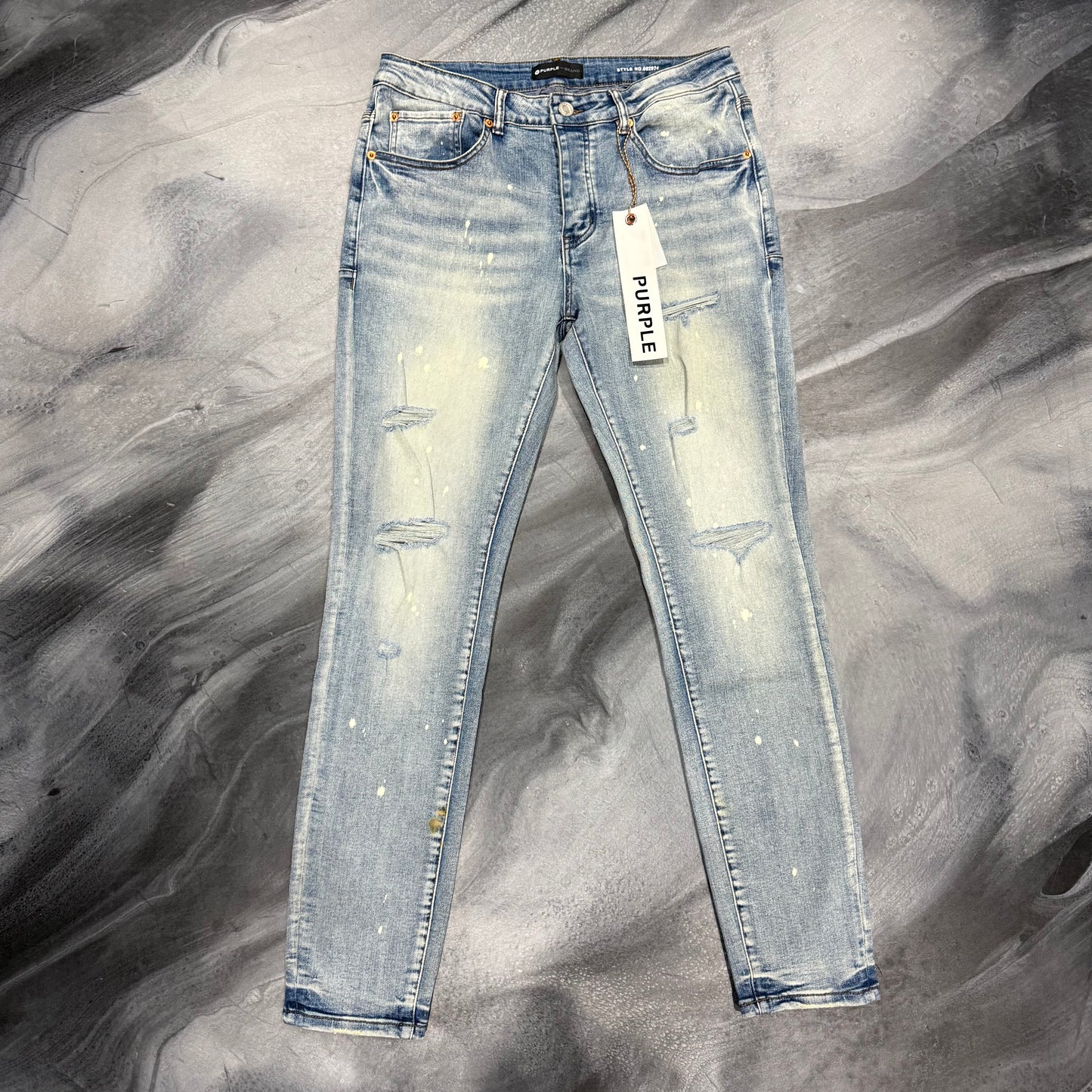 Purple Brand Light Blue Distressed Jean