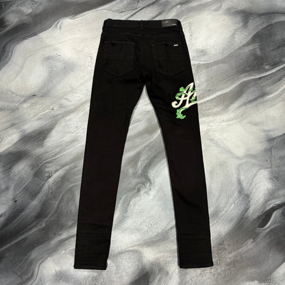 Amiri Black/Green Vine Patch Jean (30)