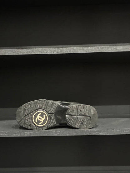 Chanel Black/Black Low Trainer Sneaker (41)