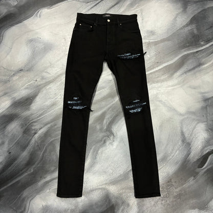 Amiri Black/Baby Blue Boucle Patch Jean (29)