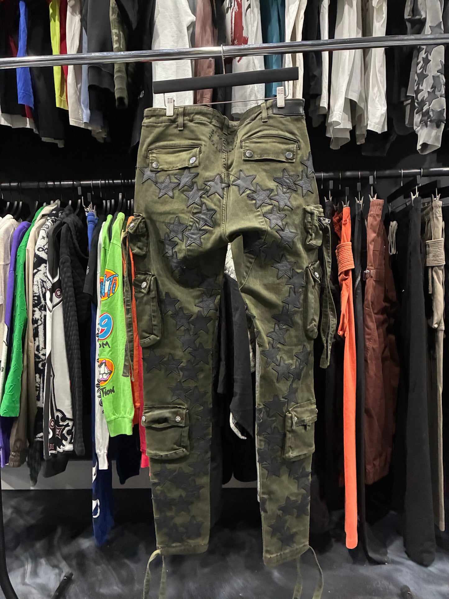 Amiri Green/Black Stars Cargo Pants (34)