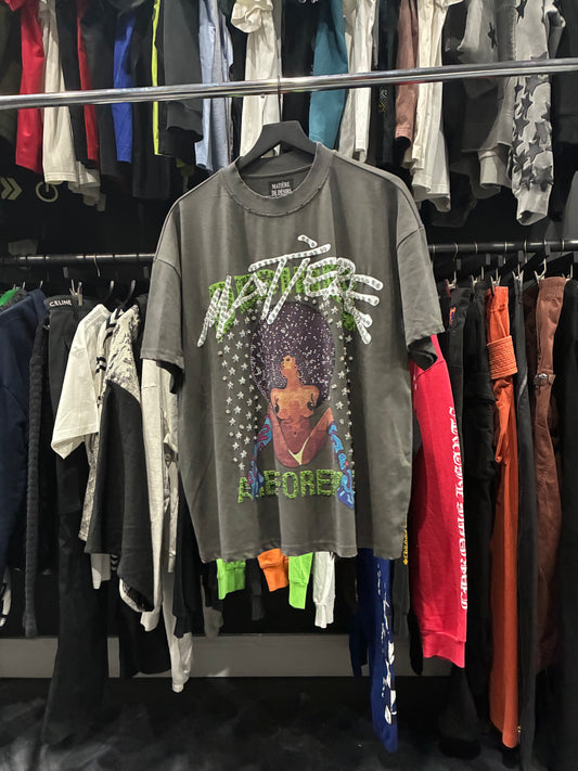 Matiere Desires Grey Blingy Afro Lady Tee (XL)