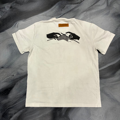 Louis V. Cream Cable Pattern Tee (XL)