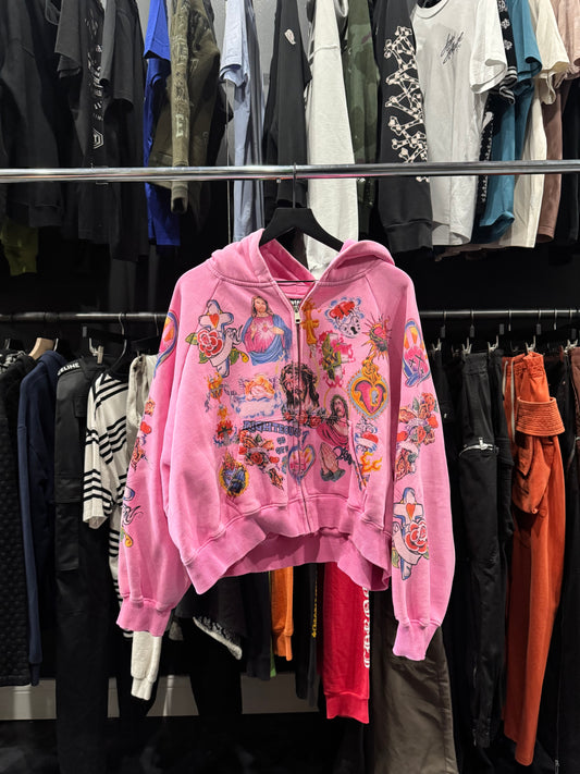 Righteous Pink Zip Up Hoodie (S)