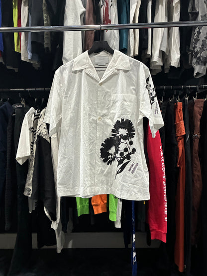 Prada White/Black Floral Button Up Shirt (M)