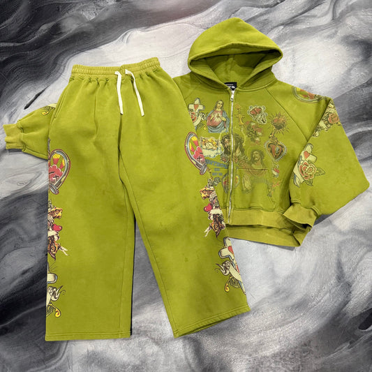 Righteous Green Risen King Hoodie/Sweatpants (L)