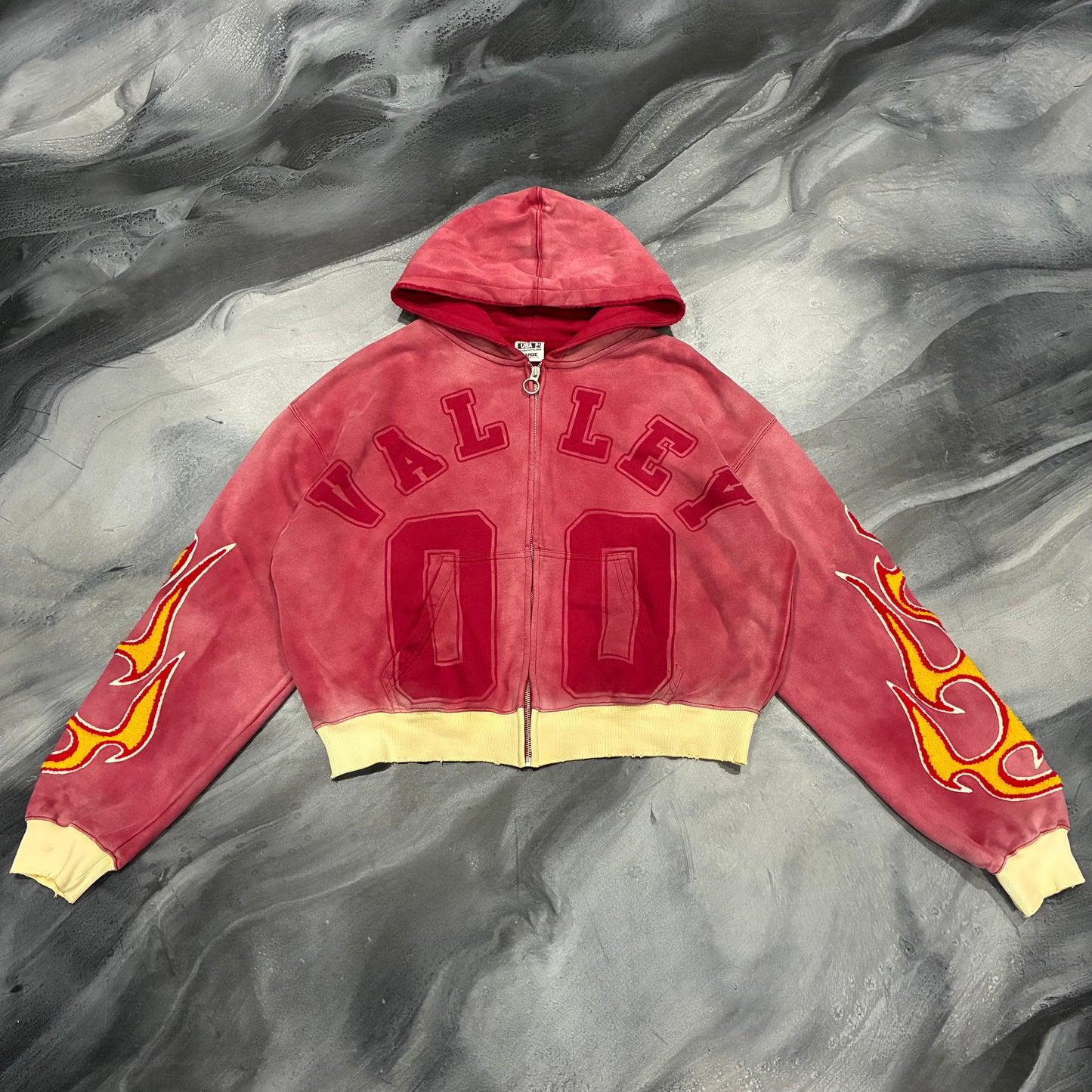Vale Red Valley Flames Zip Up Hoodie (L)