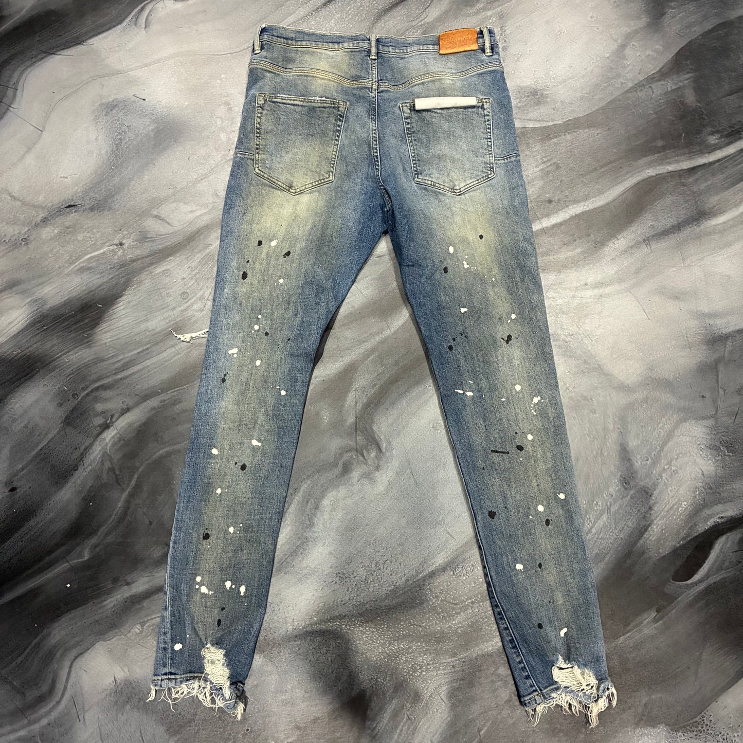 Purple Brand Indigo/Paint Splatter Ripped Jean (34)
