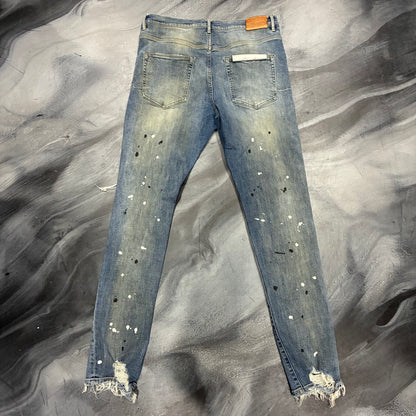 Purple Brand Indigo/Paint Splatter Ripped Jean (34)