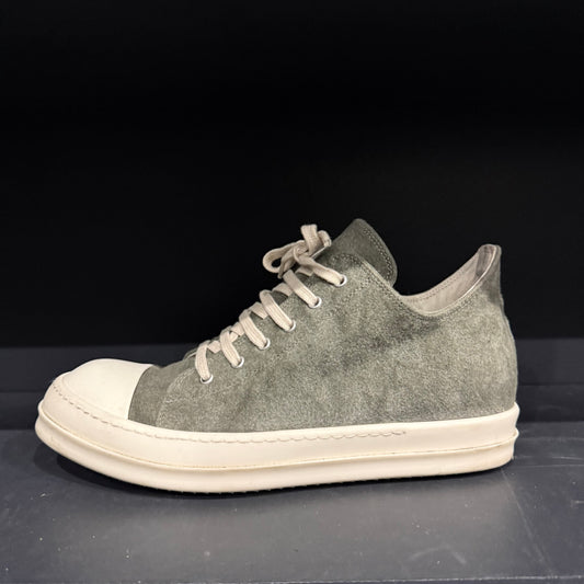 Rick Owen Olive Suede Low Top Sneaker (43)