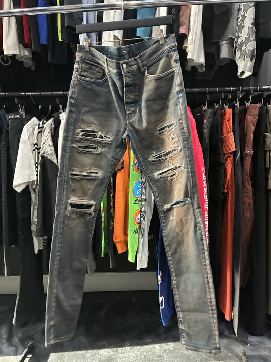 Amiri Antique Indigo/Black Patch Jean (34)