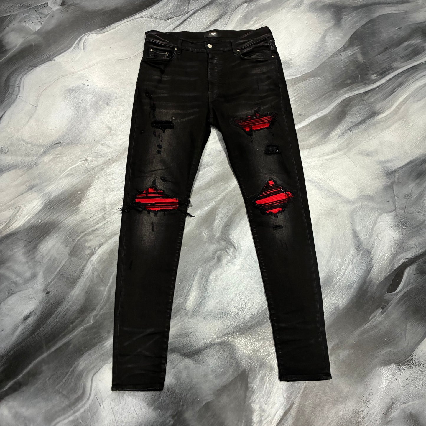Amiri Black/Red Patch Jean (36)
