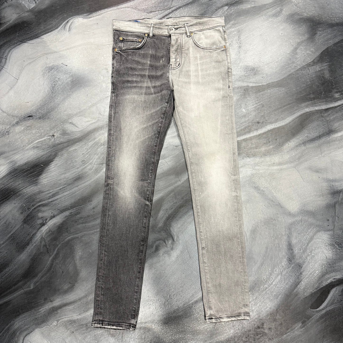 Purple Brand Faded Black & Grey Split Jean (32)