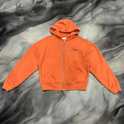 Rhude Orange Zip Up Hoodie (XS)
