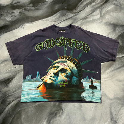 Godspeed Purple/Green Lady Liberty Tee (XL)