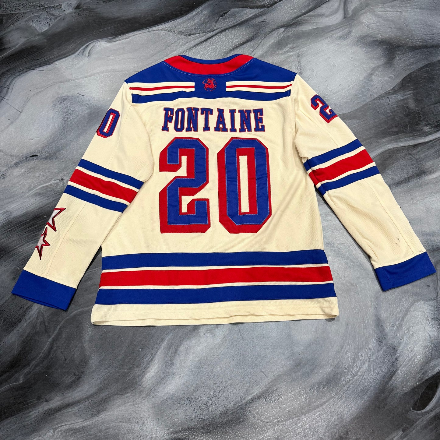 Sinclair Cream/Blue/Red Hockey Jersey (L)