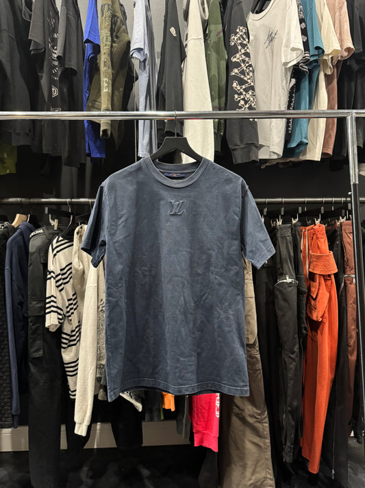 Louis V Navy Plain Chest Logo Tee (M)