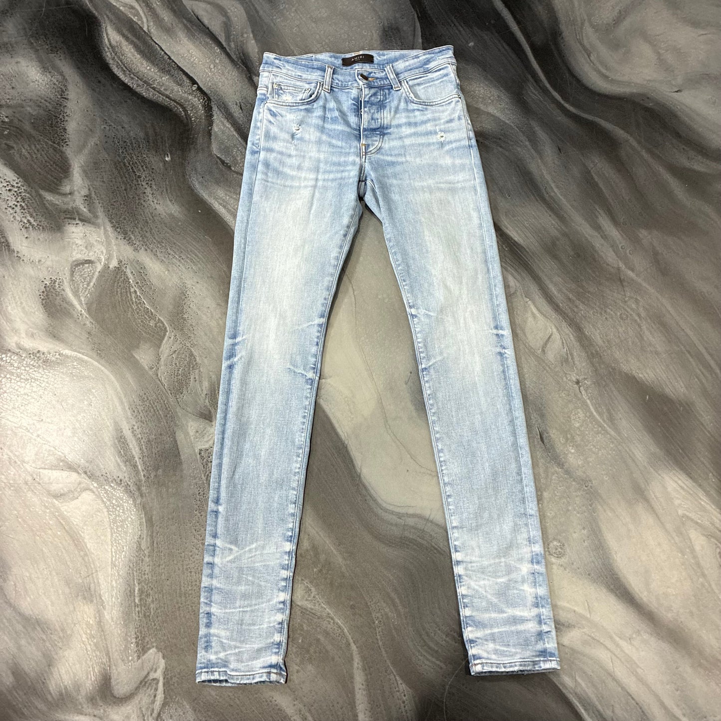 Amiri Light Blue Plain Stacked Jean (28)