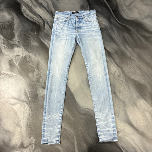 Amiri Light Blue Plain Stacked Jean (28)