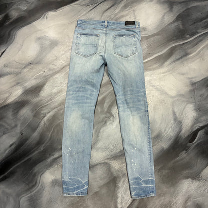 Amiri Light Blue/Black Playboy Patch Jean (38)