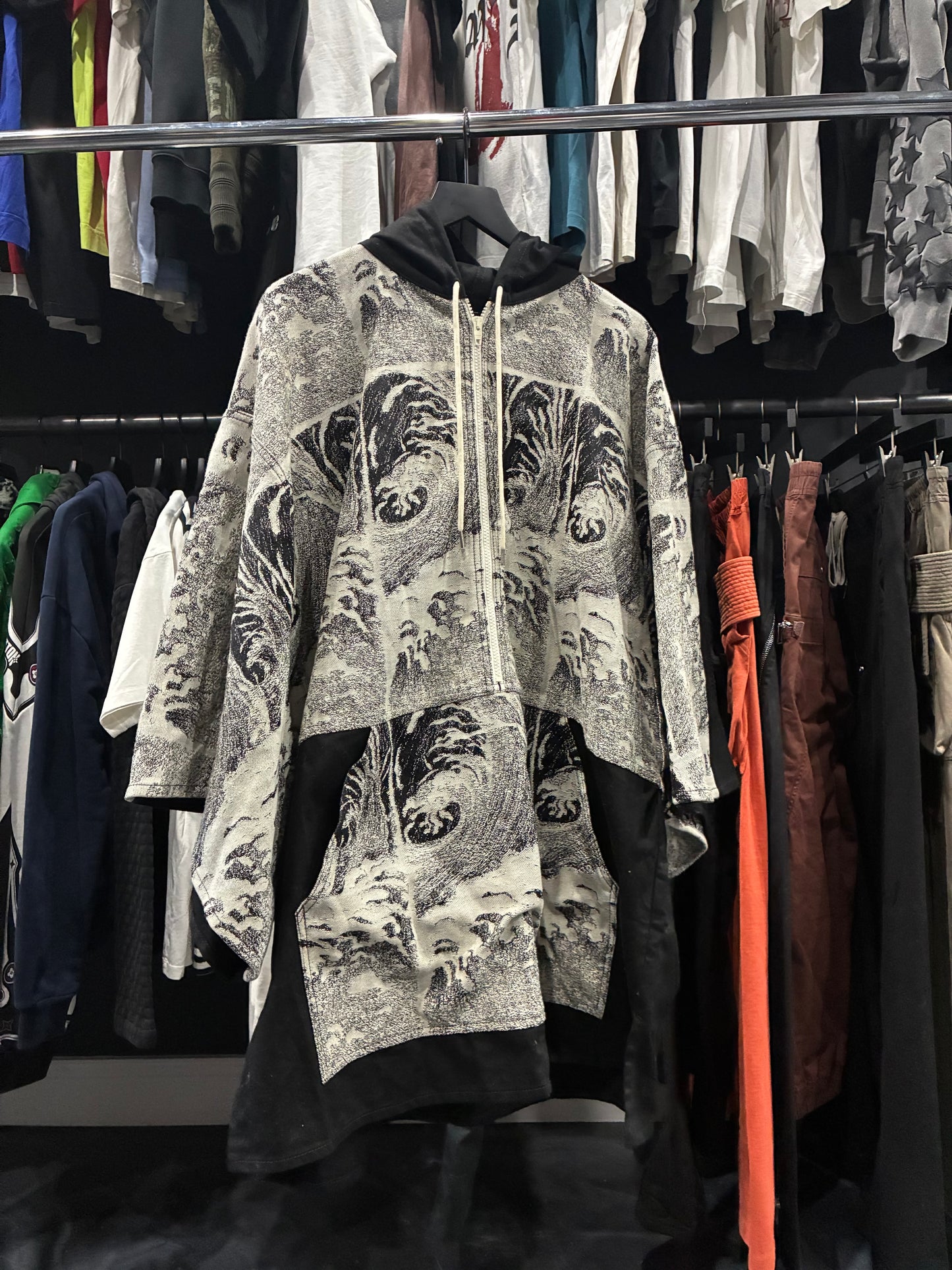 Celine Black/White Jacqaurd Hooded Baja (2XL)