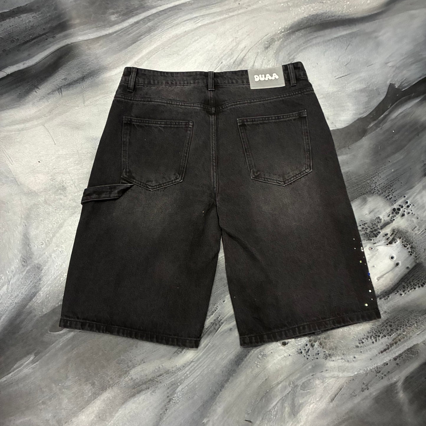 Duaa Black/Multicolor Jean Shorts (32)