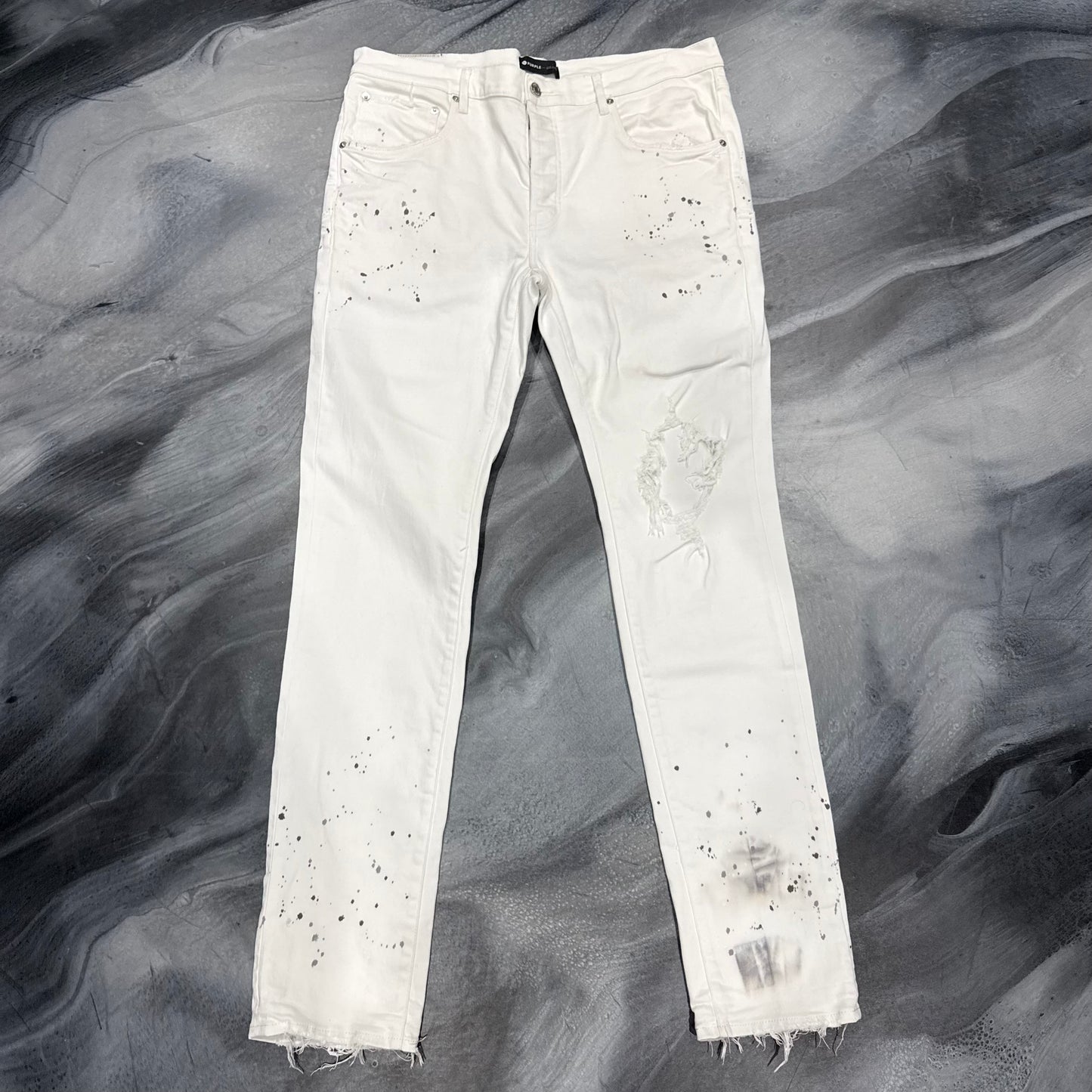 Purple Brand White Paint Splatter Jean (38)