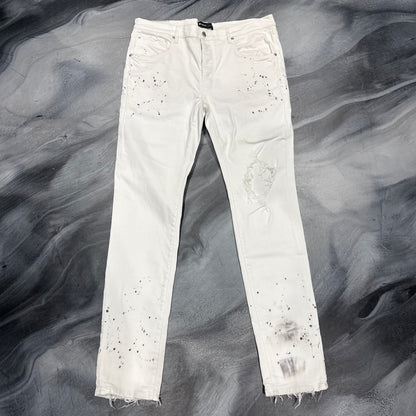 Purple Brand White Paint Splatter Jean (38)