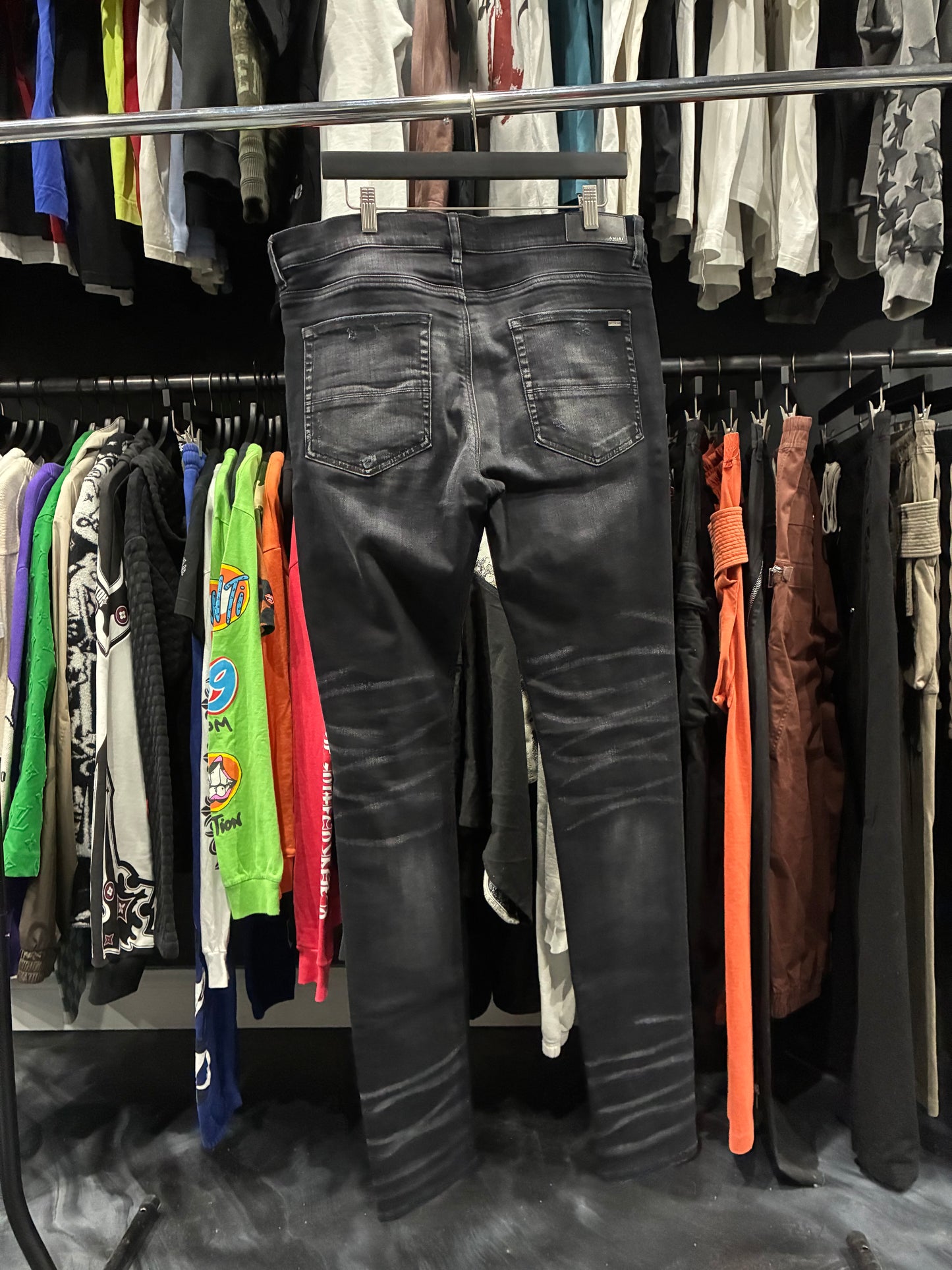 Amiri Faded Black Plain Jean (36)