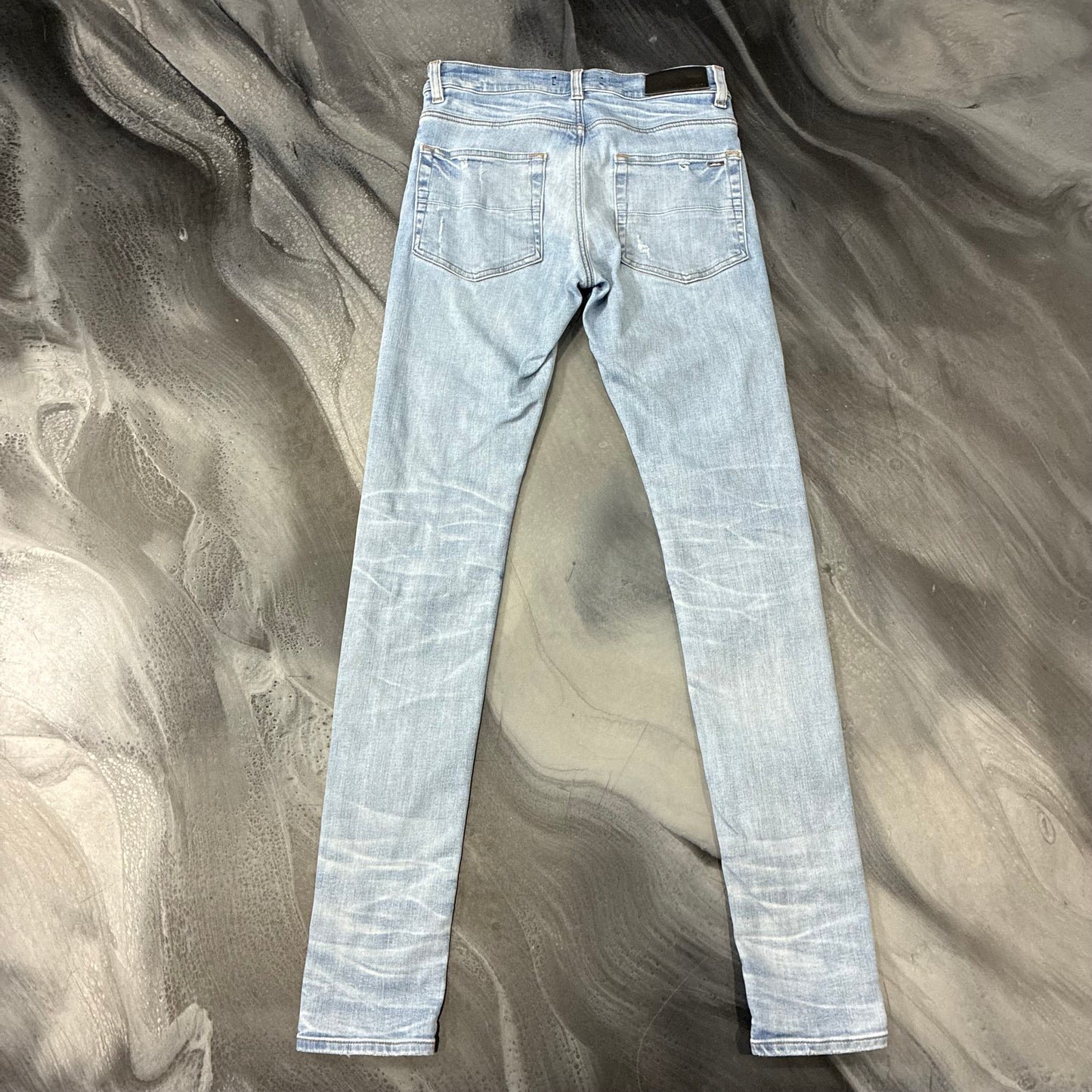 Amiri Light Blue Plain Stacked Jean (28)