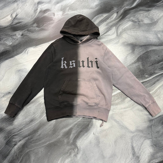Ksubi Black/Grey Split Logo Hoodie (S)