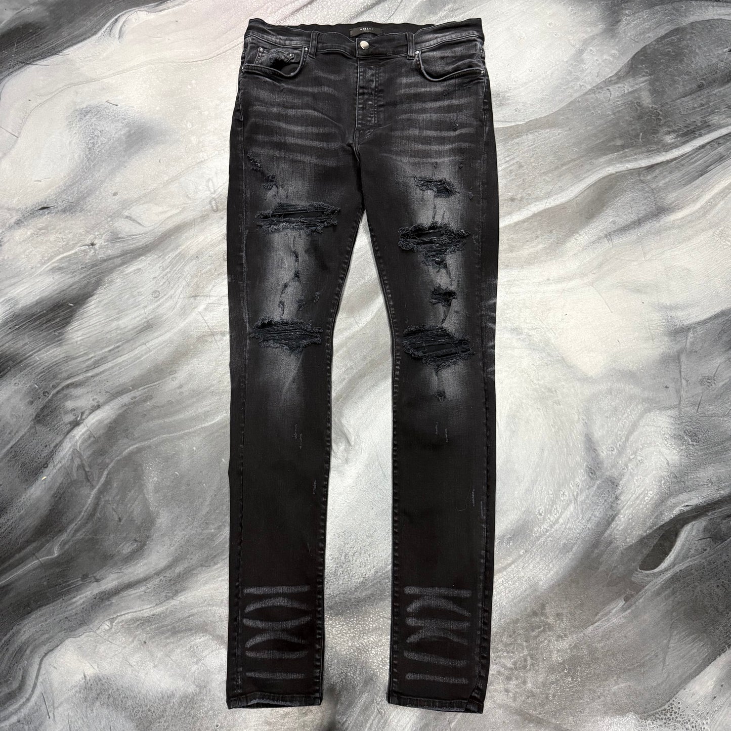 Amiri Faded Black Thrasher Jean (36)
