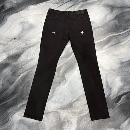RTA Black RIP Knee Slit Jean (32)