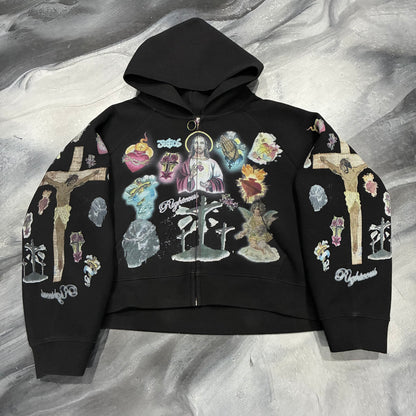 Righteous Black Thermal Risen King Zip Up Hoodie (S)