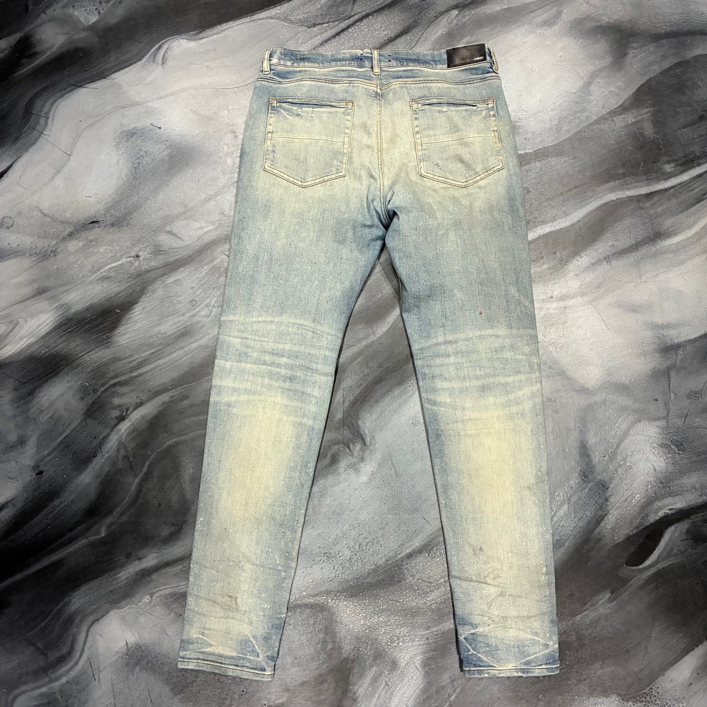 Amiri Indigo/Multicolor Tie Dye Art Patch Jean (38)