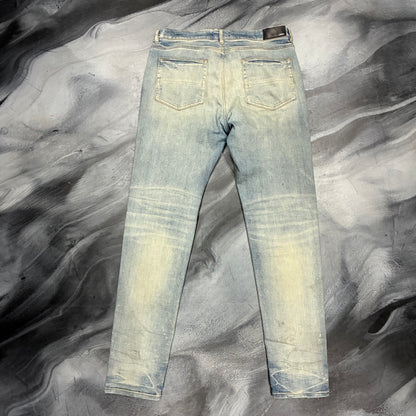 Amiri Indigo/Multicolor Tie Dye Art Patch Jean (38)