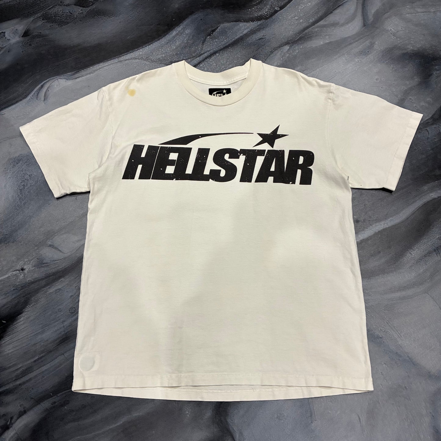 Hellstar Cream/Black Logo Tee (M)