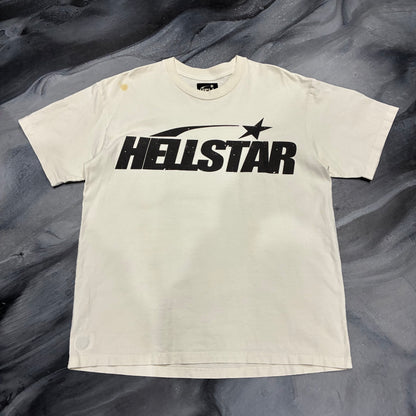Hellstar Cream/Black Logo Tee (M)
