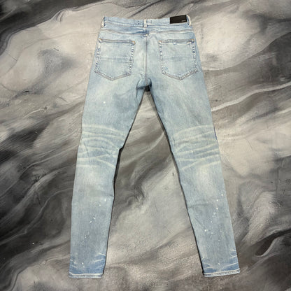 Amiri Light Blue/Paint Drip Logo Jean (34)