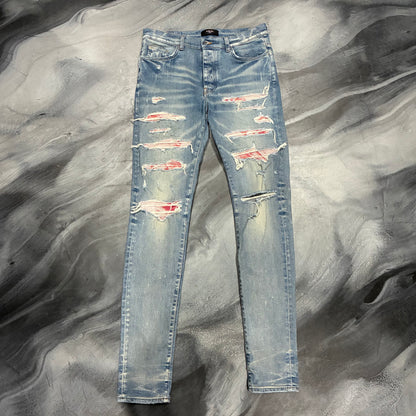 Amiri Light Blue/Pink Tie Dye Trasher Jean (34)