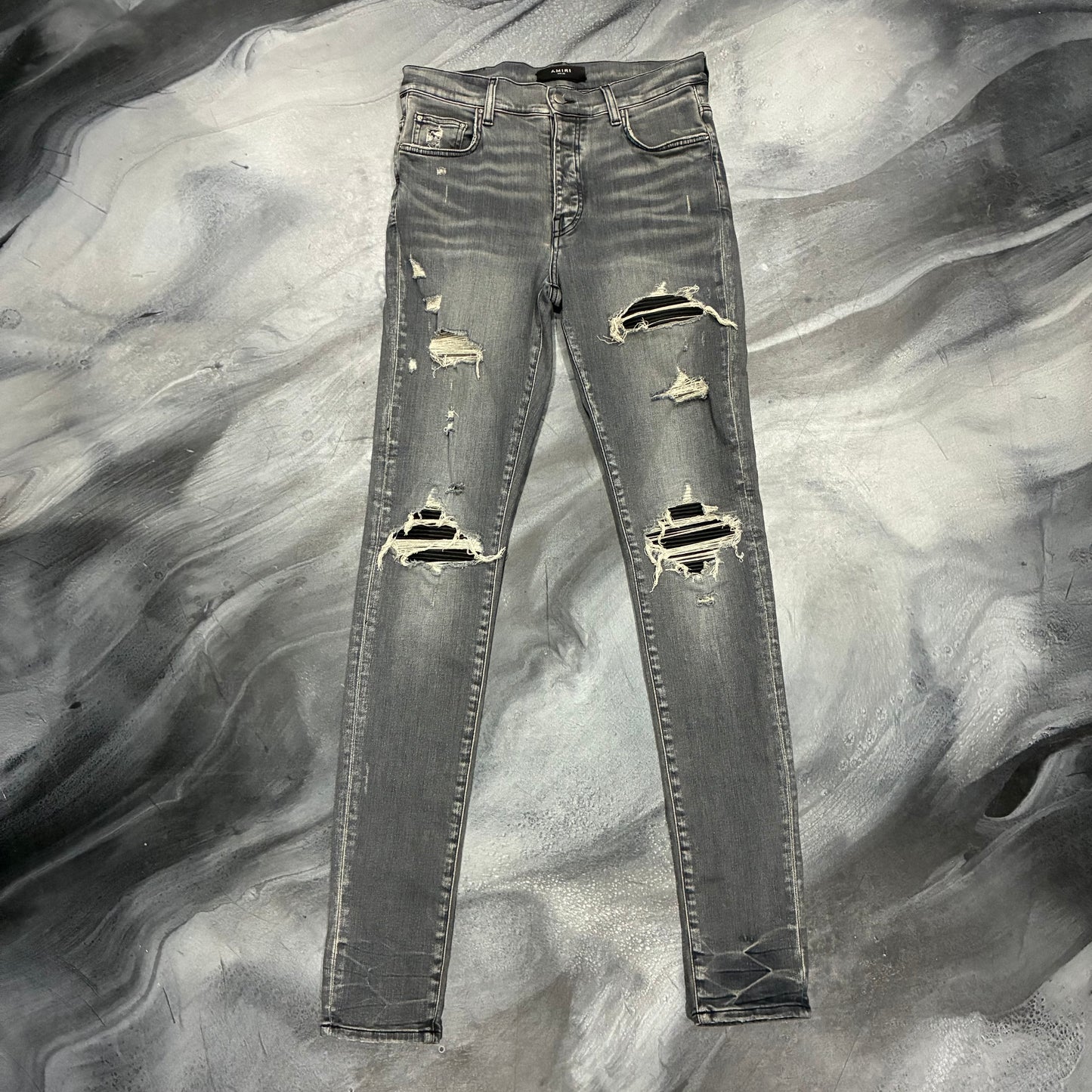 Amiri Grey/Black Patch MX1 Jean (32)